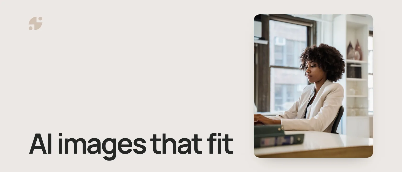 AI images that fit. A consultant working at a laptop.