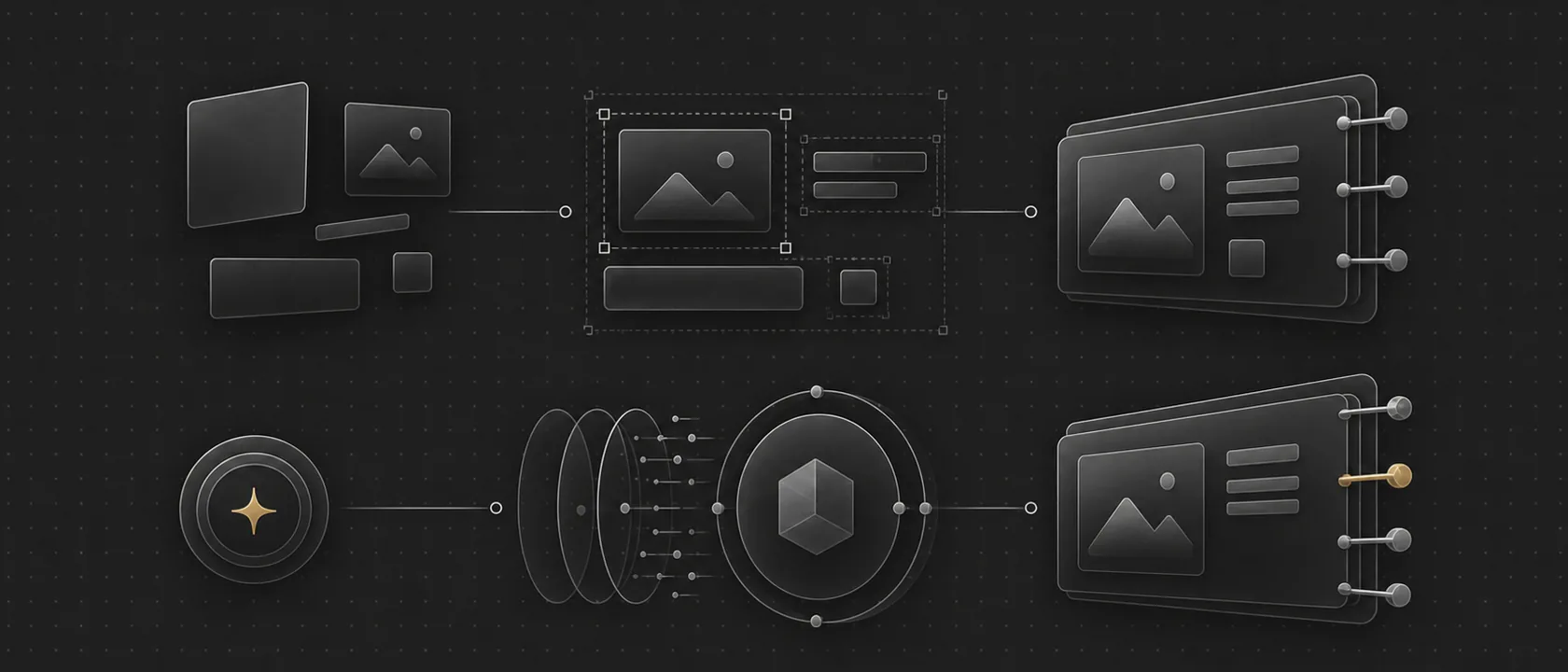 Comparison of manual design workflow and source-to-carousel workflow