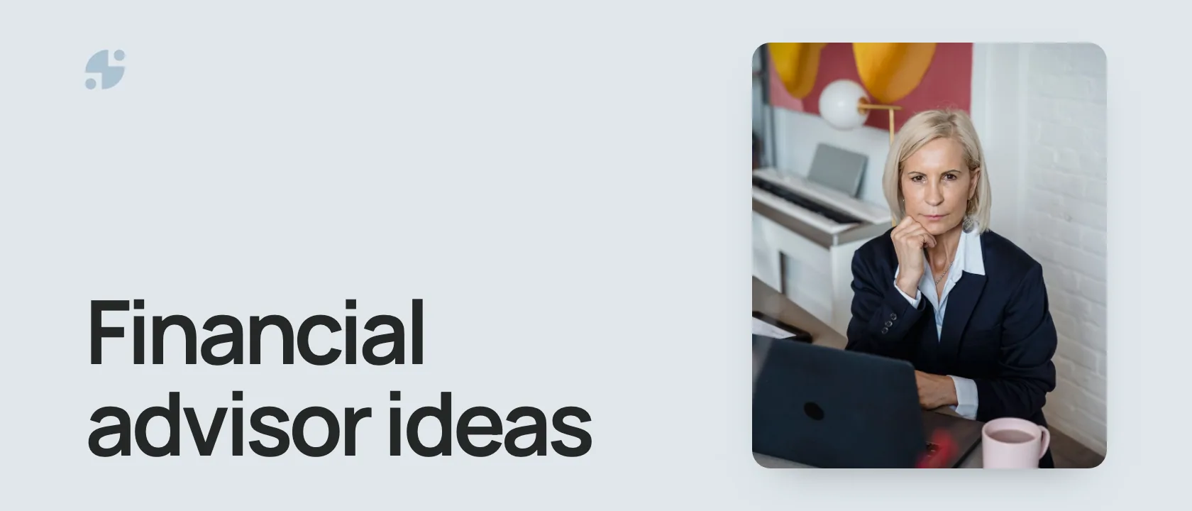 Financial advisor ideas. A professional thinking at a laptop.