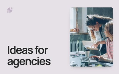 Ideas for agencies. Two colleagues working together at a desk.