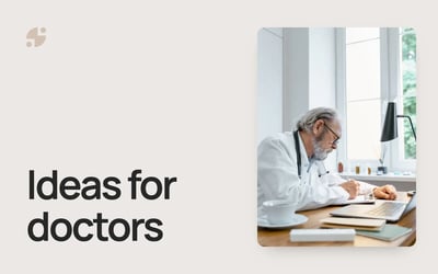 Ideas for doctors. A doctor writing at a desk.