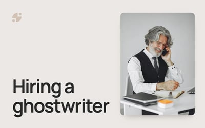 Hiring a ghostwriter. A senior adviser taking notes on a call.