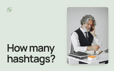 How many hashtags? A man on the phone, taking notes at his desk.