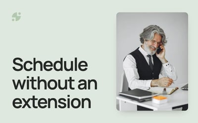 LinkedIn scheduling without a browser extension. An adviser on a call, planning the week in his notebook.