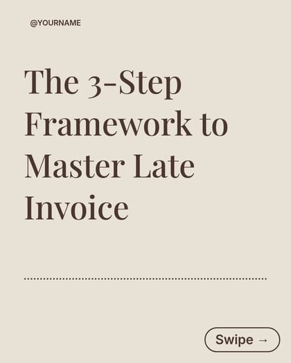 Late Invoice Management Framework LinkedIn Carousel Template for Accountant template preview