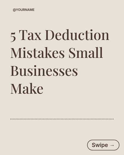Tax Deduction Mistakes LinkedIn Carousel Template for Accountant template preview