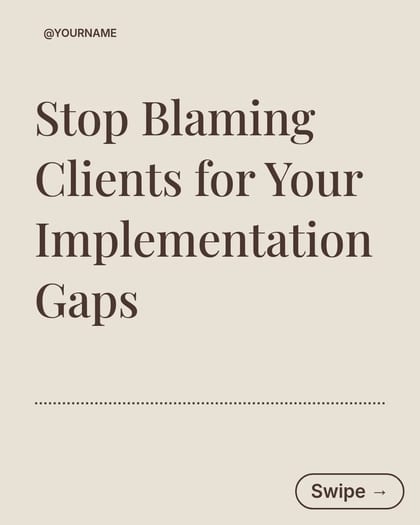 Implementation Gaps Hot Take LinkedIn Carousel Template for Consultants template preview