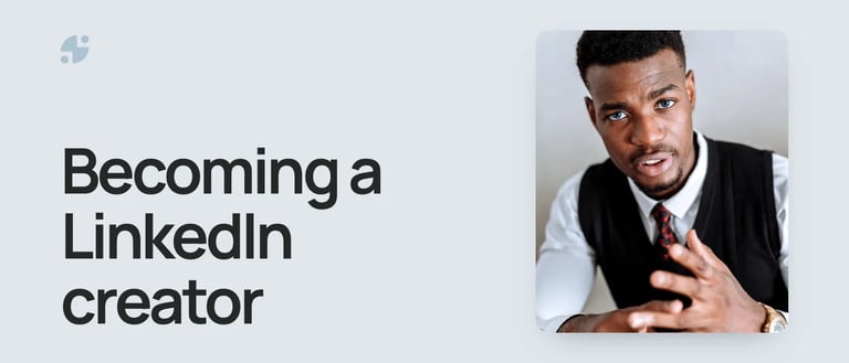 Becoming a LinkedIn creator. A man in a waistcoat talking to the camera at his desk.