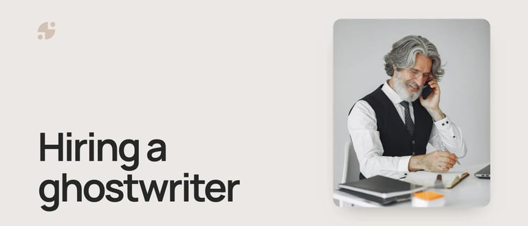 Hiring a ghostwriter. A senior adviser taking notes on a call.