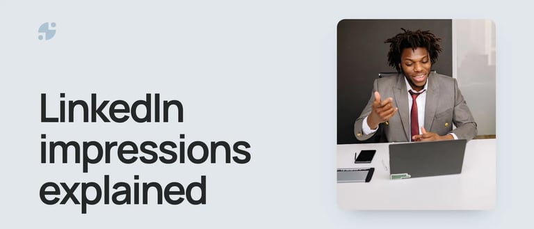LinkedIn impressions explained. An adviser explaining a point at a desk with a laptop.