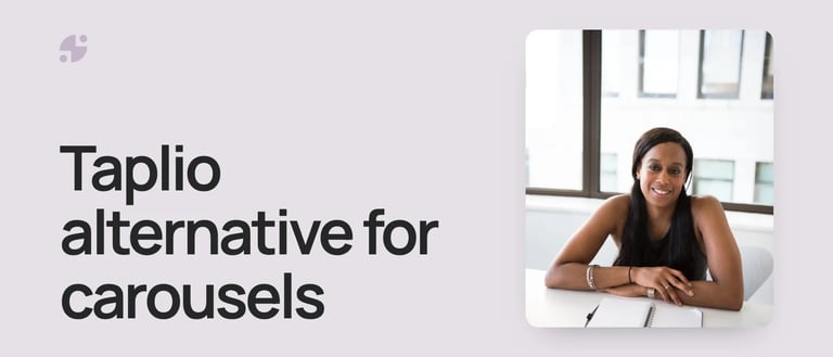 Taplio alternative for carousels. A consultant smiling at a desk with an open notebook.